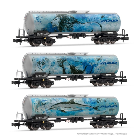 Arnold HN6600 - Zestaw 3 wagonów cystern Zacns, BSAS, Ep.VI „MAD