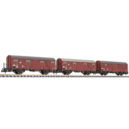 Liliput 260132 - Zestaw 3 wagonów krytych Gos, DB, Ep.IV
