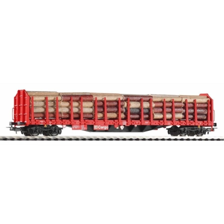 Piko 54339 - Wagon do transportu drewna Roos-t642, DBAG, Ep.V, z ładunkiem drewna