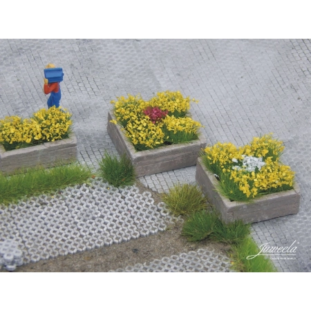 Juweela 28250 - Betonowe doniczki, kwadratowe, duże, 10 sztuk, 1:87, H0