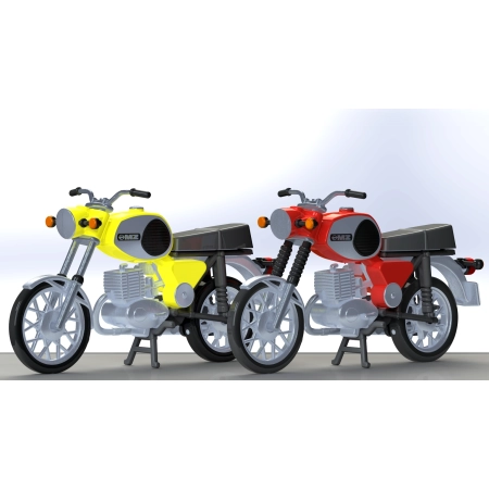Kres 10261 - 2 motocykle MZ TS 250, czerwony i żółty