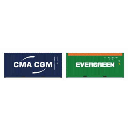 Igra 98010034 - Zestaw 2 kontenerów 20' ”CMA-CGM, EVERGREEN„
