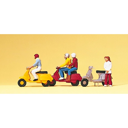 Preiser 10128 - Figurki: Motocykliści, kierowcy Vespy