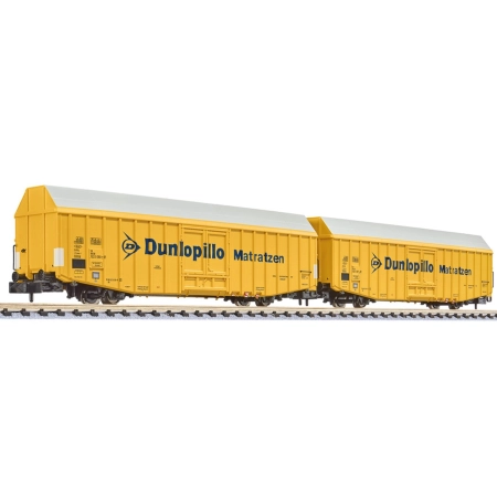 Liliput 260160 - Zestaw 2 wagonów towarowych o dużej ładowności, DB, Ep.IV „Dunlopillo Matratzen”
