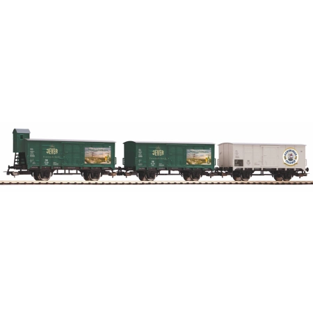 Piko 58398 - Zestaw 3 wagonów do przewozu piwa, DB, Ep.III 'Brauereien aus Norddeutschland'