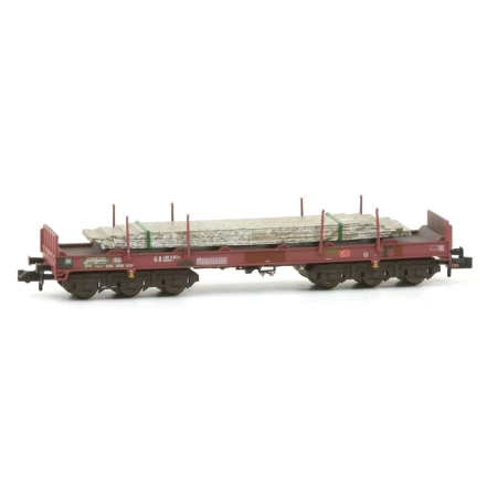 Liliput 265794 - Wagon towarowy Sahmms ze stalowymi płytami, DBAG, Ep.V