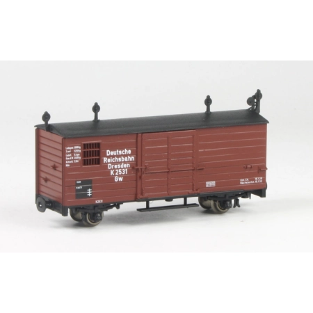 Technomodell 54210 - Wagon towarowy kryty, DRG, Ep.II, brązowy