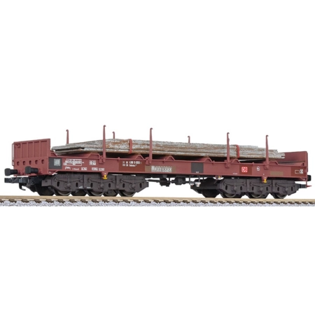 Liliput 235762 - Wagon platforma Sahmms 711 z płytami stalowymi, DBAG, Ep.V