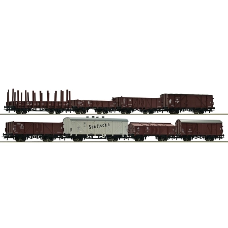 Roco 67127 - Zestaw 8 wagonów towarowych, DR, Ep.III