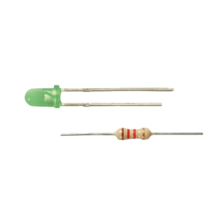 Viessmann 3552 - 4 zielone diody, z rezystorem, LED, D=3mm