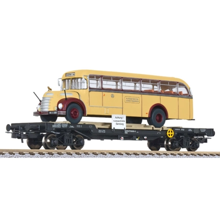 Liliput 235784 - Wagon transportowy, ÖBB, Ep.IV, z autobusem „Gräf & Stift”