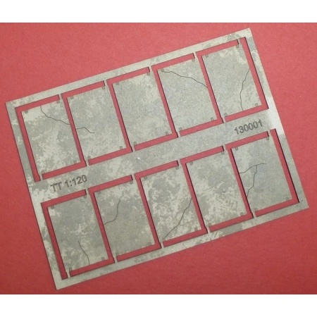 Igra 130001 - Płyty betonowe typ 1, szare, 20 szt., 1,3 x 16,6 x 25 mm każda