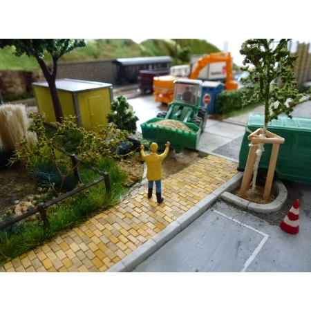 Juweela 28139 - Kostka brukowa drogowa i chodnikowa, mieszanka beżowa, 5000 sztuk, 1:87, H0