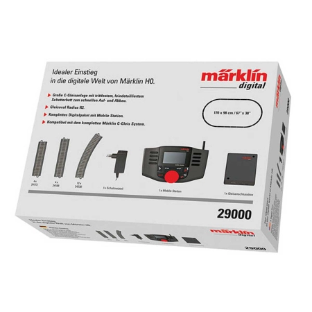 Märklin 29000 - Zestaw startowy cyfrowy z Mobil Station 2, w tym owalna makieta torów