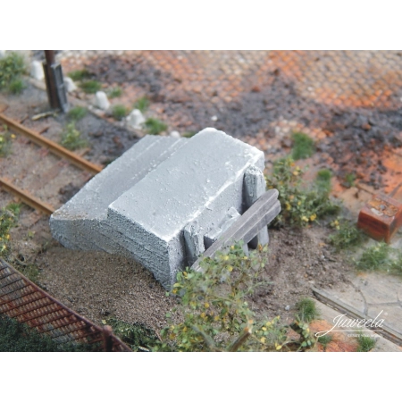 Juweela 28278 - Kozioł oporowy betonowy, 2 sztuki, 1:87, H0