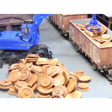 Juweela 28179 - Zardzewiałe rolki kół, prawdziwa rdza, 75 g, 1:87, H0