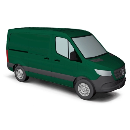 Busch 53402 - Mercedes-Benz Sprinter 18 short box ciemnozielony, 2018 r.