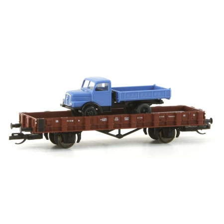 Tillig 14664 - Wagon kłonicowy załadowany wywrotką typu LKW H3A Ro z H3A, DR, Ep.III