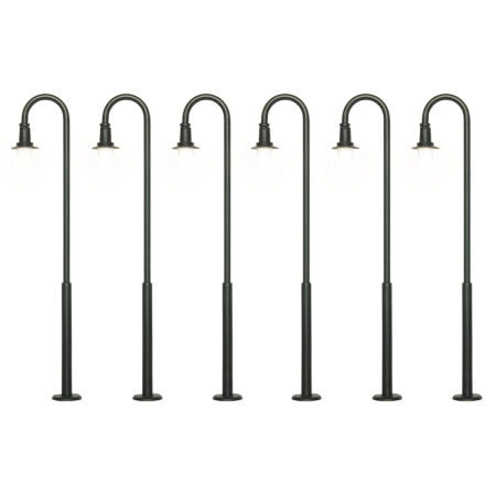 Viessmann 61406 - 6 x Latarnia uliczna 87 mm czarna LED