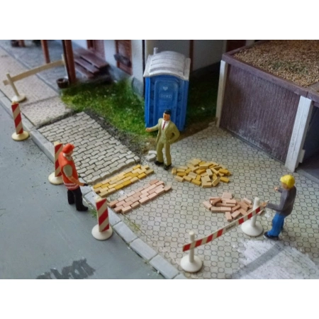 Juweela 28145 - Kostka brukowa drogowa i chodnikowa, mieszanka czerwona, 5000 sztuk, 1:87, H0