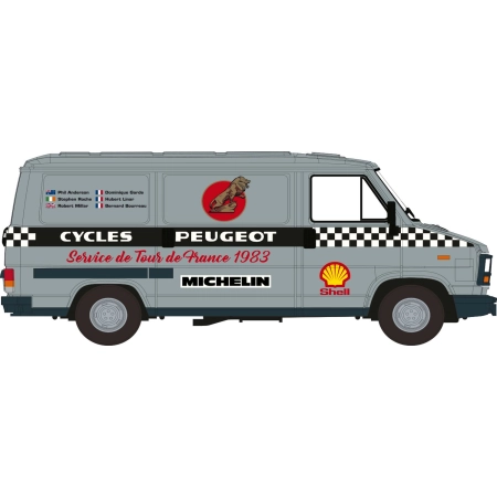 Brekina 34921 - Peugeot J5 Kasten, Tour de France, 1982