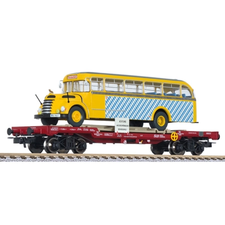 Liliput 235782 - Wagon transportowy z autobusem Gräf+Stift, SLB, Ep.V