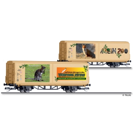 Tillig 14849 - Wagon z przesuwanymi ścianami Hbis-tt, Mein Zoo, Ep.VI