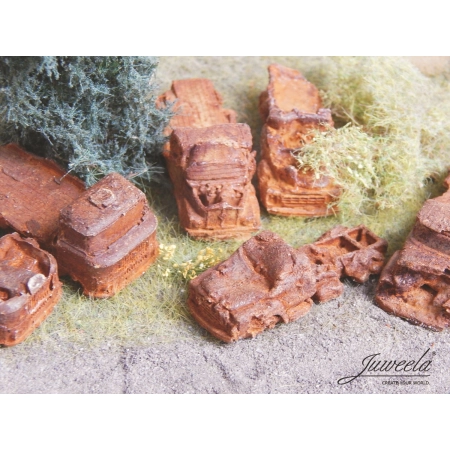 Juweela 21270 - Złomowa ciężarówka NRD w kolorze rdzawym, 4 sztuki, 1:120, TT