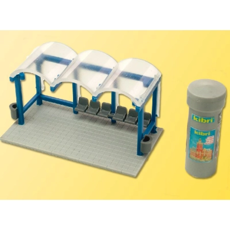 Kibri 38142 - Przystanek autobusowy, L 6 x W 3,3 x H 3,2 cm