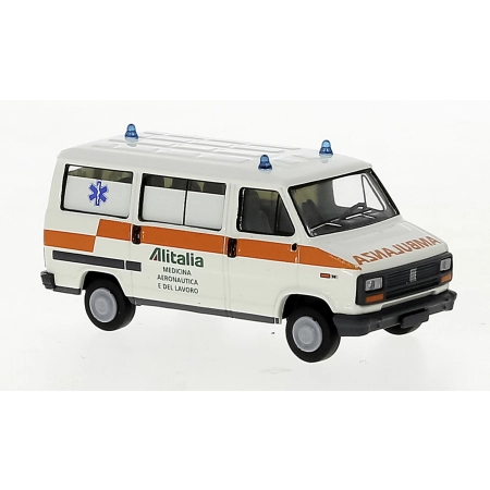 Brekina 34910 - Fiat Ducato, ambulans Alitalia, 1982 r.