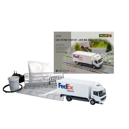 Faller 161488 - Samochód ciężarowy z zestawem startowym MB Atego FedEx