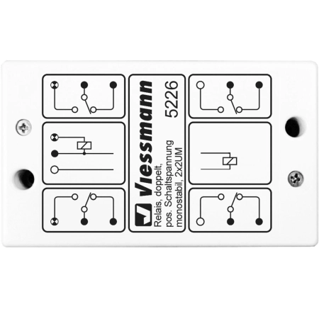 Viessmann 5226 - Przekaźnik, monostabilny, 2 x 2UM, dodatni impuls przełączający
