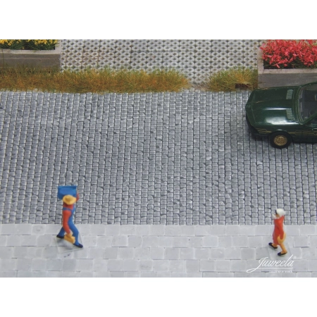 Juweela 28267 - Chodnik i płyty chodnikowe 40x40, jasnoszary, 870 sztuk, 1:87, H0