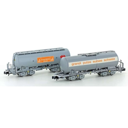 Hobbytrain H23491 - Zestaw 2 wagonów silosowych Uacs, SBB, Ep.IV