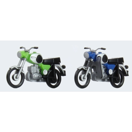 Kres 11251 - 2 motocykle MZ TS 250, zielony i niebieski
