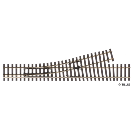 Tillig 85184 - Rozjazd lewy, 228mm, H0/H0m