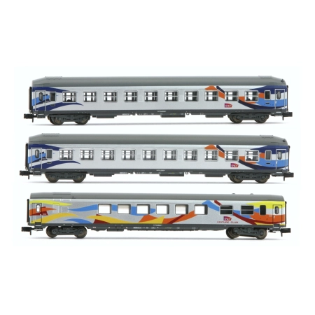 Trix 18210 - Zestaw 3 wagonów pasażerskich „Croisière”, SNCF, Ep. V-VI