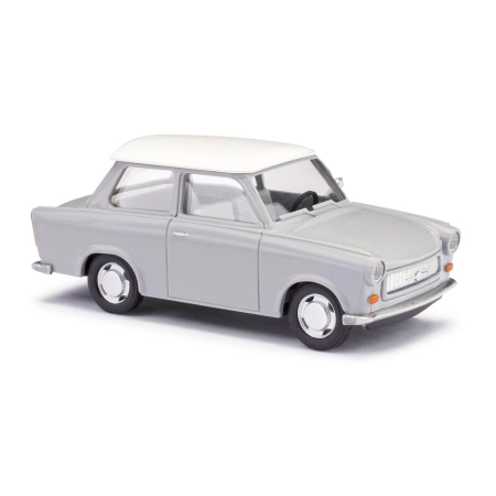 Busch 53109 - Trabant P601 sedan srebrnoszary z białym dachem „de Luxe”, 1968 r.