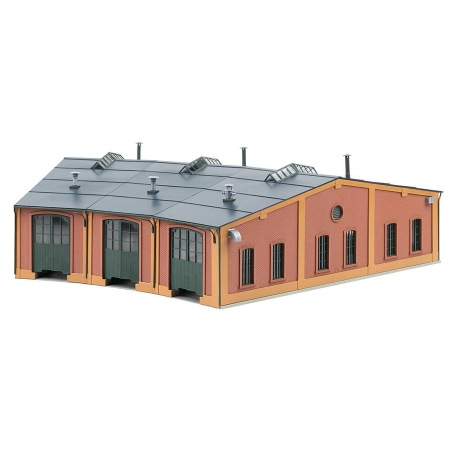 Faller 120281 - Lokomotywownia wachlarzowa 12°, modułowa, 3 stanowiska, 377 x 494 x 129 mm.