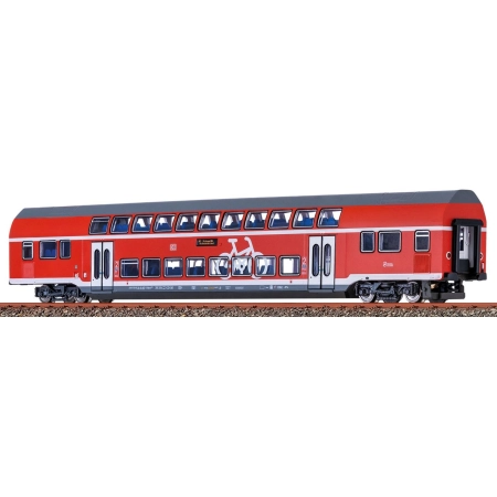 Brawa 64544 - TWINDEXX VARIO, dwupoziomowy wagon środkowy, 2. klasa, DBAG, Ep.VI „Stralsund Hbf”, DC-Digital