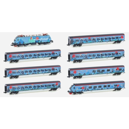 Hobbytrain H25226-S - Zestaw 8 wagonów pasażerskich z Rh 1116 "Railjet-Klimaticket", ÖBB, Ep.VI, dźwięk DC