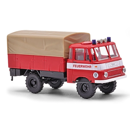 Busch 51659 - Robur LO 1801 A, straż pożarna Auerbach z pasem na brzuchu