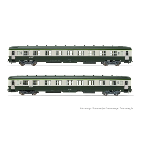 Jouef HJ4182 - Zestaw 2 wagonów pasażerskich DEV AO U59 B9, SNCF, Ep. IV-V