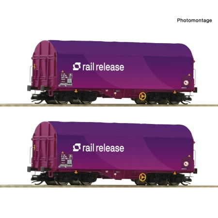 Roco 6680024 - Zestaw 2 wagonów z przesuwaną plandeką, rail release, Ep.VI