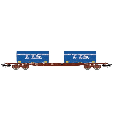 Jouef HJ6259 - Wagon kontenerowy z 2 kontenerami „T.T.S”, SNCF, Ep.V