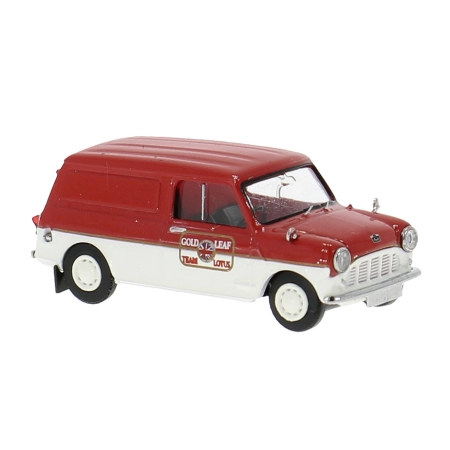 Brekina 15364 - Austin Mini Coutryman, żółty z flagą w szachownicę