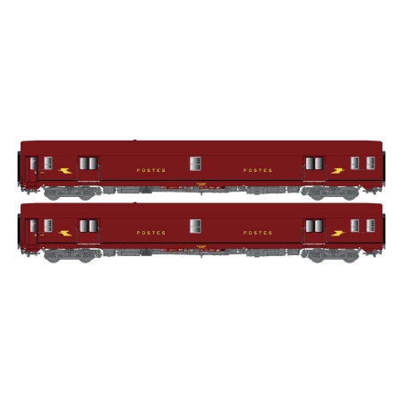 L.S. Models 40444 - Zestaw 2 wagonów pocztowych PA UIC, SNCF, Ep.IV