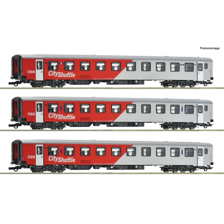 Roco 6200191 - Zestaw 3 wagonów pasażerskich „CityShuttle”, ÖBB, ep. VI