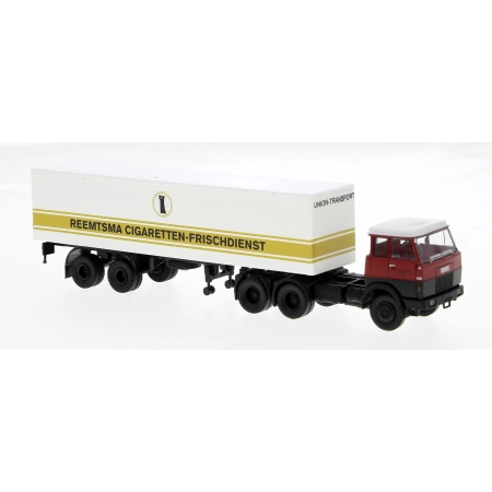 Brekina 82252 - Henschel F221S Reemtsma z naczepą skrzyniową Unii