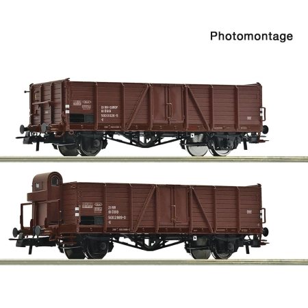 Roco 6600123 - Zestaw 2 wagonów towarowych E, ÖBB, Ep.IV